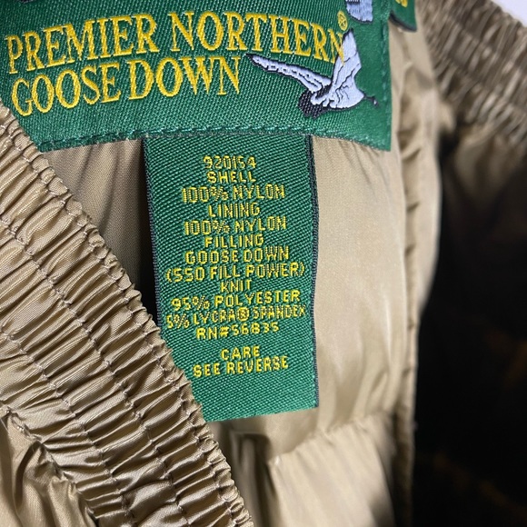 CABELA’S Vintage Duck Down Insulated Zip Fly Quilted Hunting Pants Base Layer L - Picture 8 of 9